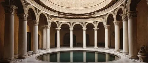 roman bath,baptistry,mikvah,hamam,baptistery,piscina,cistern,monastero,marble palace,floor fountain,cloistered,sunken church,borromini,mikveh,bramante,frigidarium,reflecting pool,alhambra,monastic,monasterium,Photography,Black and white photography,Black and White Photography 12