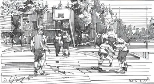 camera illustration,street scene,amusement park,mono-line line art,children drawing,camera drawing,pedestrian,people walking,village scene,skaters,pedestrians,game drawing,game illustration,street plan,amusement ride,a pedestrian,hand-drawn illustration,street musicians,children's railway,street play