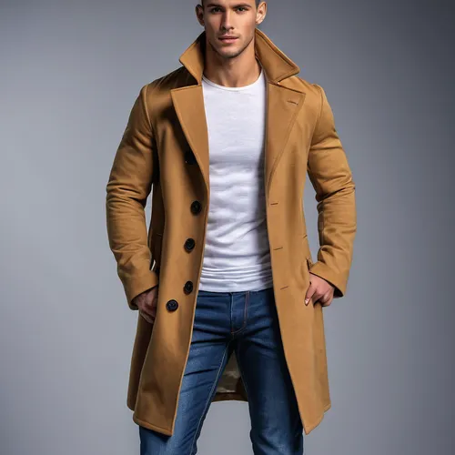 overcoat,trench coat,male model,men's wear,old coat,long coat,coat,men clothes,coat color,outerwear,fur clothing,boys fashion,frock coat,menswear,man's fashion,fur coat,summer coat,national parka,boy model,yellow jacket,Photography,General,Realistic