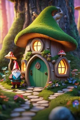 scandia gnomes,gnomes,fairy house,fairy village,gnome,gnomeo,gnomish,fairy door,mushroom landscape,gnome skiing,gnome ice skating,pinocchio,gnomon,garden gnome,koropeckyj,3d render,fairyland,moomin world,elves country,fairy world,Unique,3D,3D Character