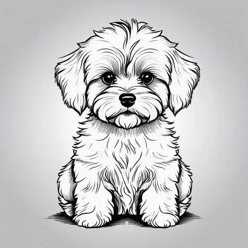 maltipoo sketch,tibetan terrier,havanese,shih tzu,cavapoo,cavachon,shih poo,maltepoo,bearded collie,lhasa apso,shih-poo,coton de tulear,sealyham terrier,yorkipoo,biewer yorkshire terrier,dog illustrat