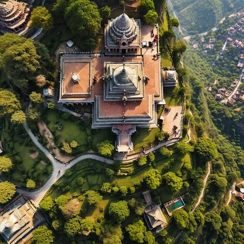 dhauli,big buddha,tirumala hamata,view from above,ambaji,aerial view,Photography,General,Realistic