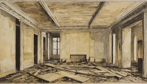 empty interior,abandoned room,luxury decay,fire damage,empty hall,renovation,demolition work,destroyed area,danish room,wade rooms,dining room,demolition,demolition map,paintings,sitting room,abandoned building,parquet,the ruins of the palace,abandoned places,villa farnesina,Conceptual Art,Oil color,Oil Color 15