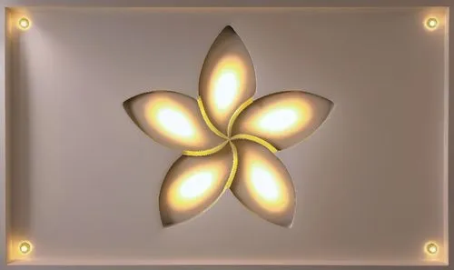 Gypsum decoration in the ceiling of a room with hidden LED lighting the ceiling,a flower on a white wall with light bulbs,wall light,fleur de lis,fleur de lys,gold flower,flowers png,wall lamp,Photogr