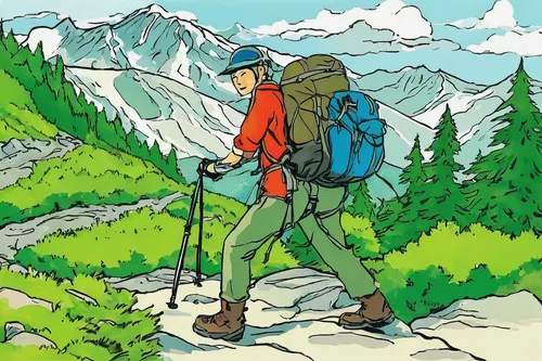 hiking equipment,trekking poles,trekking pole,backpacking,trail searcher munich,hiker,mountain guide,hikers,watzmannfrau,eiger,alphütte,trekking,fjäll,via ferrata,alpine route,backpacker,ski touring,alpine crossing,mountain boots,mountain hiking,Illustration,Realistic Fantasy,Realistic Fantasy 12