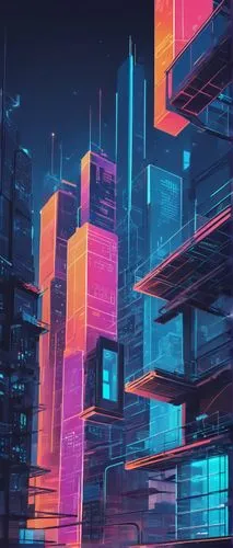 cybercity,cybertown,cityscape,colorful city,synth,hypermodern,cyberscene,cyberport,cyberpunk,cyberia,futuristic landscape,microdistrict,ctbuh,city blocks,metropolis,cyberworld,cityzen,cubes,cubic,futuristic,Art,Artistic Painting,Artistic Painting 44