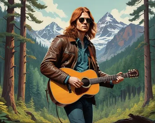 cobain,vector illustration,jasinski,kurt,livgren,lennon,john lennon,guitar,ellefson,bonamassa,the spirit of the mountains,hozier,vector art,berkland,troubador,larsen,guitar player,gregg,rundgren,thorrington,Conceptual Art,Fantasy,Fantasy 12