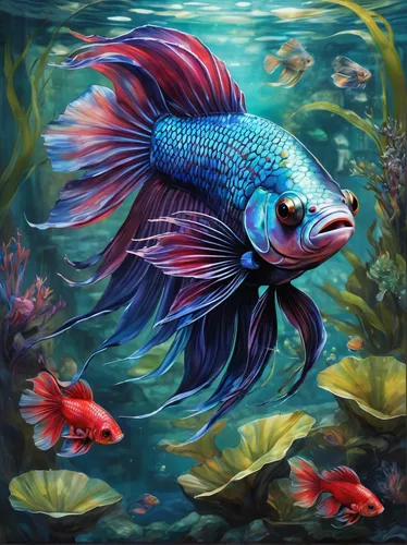 koi fish,blue fish,koi,beautiful fish,koi pond,forest fish,tropical fish,betta,fish in water,underwater fish,coelacanth,betta fish,koi carp,blue stripe fish,fighting fish,underwater background,napoleon fish,fish,fishes,aquarium decor,Illustration,Paper based,Paper Based 04