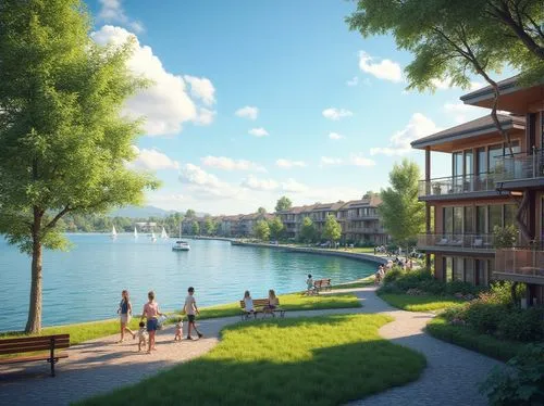 harborfront,house by the water,lake zurich,montlake,poulsbo,kirkland,lake geneva,lake lucerne region,waterfront,sammamish,thun lake,lake view,renderings,kitsilano,house with lake,shorefront,murten,spiez,luzerner,lake lucerne,Photography,General,Realistic