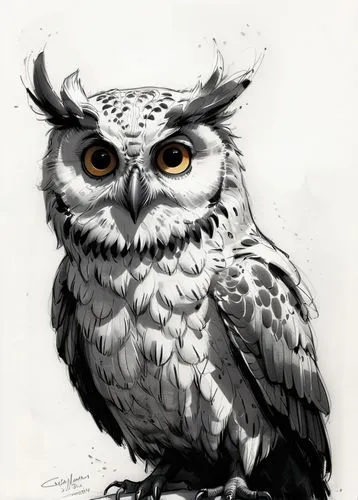 owl drawing,owl art,owl,hedwig,siberian owl,boobook owl,sparrow owl,tawny frogmouth owl,owl-real,great horned owl,large owl,kawaii owl,great gray owl,eagle-owl,little owl,owl background,southern white faced owl,kirtland's owl,owl eyes,screech owl,Illustration,Black and White,Black and White 08