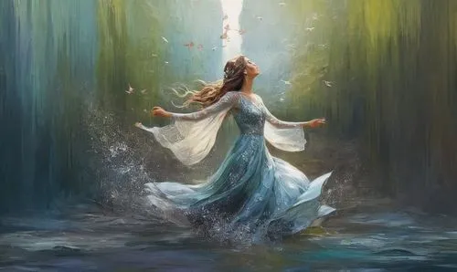 light bearer,amphitrite,fathom,sirene,naiad,fantasy picture,water nymph,enchantment,mermaid background,mystical portrait of a girl,naiads,spark of shower,exaltation,invoking,the pillar of light,submer