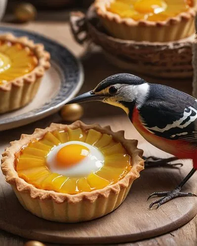 custard tart,crostata,fruit pie,pastellfarben,food for the birds,pie vector,tourtière,egg tart,bird food,tarts,australian bird,sunny-side-up,yellow leaf pie,domestic bird,quark tart,bird supply,orange beak,spring pancake,food photography,varied thrush,Photography,General,Natural