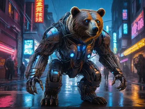 bear guardian,ursa,cyberpunk,nordic bear,bear,scandia bear,grizzlies,sci fiction illustration,hk,bolt-004,great bear,grizzly,bear kamchatka,cute bear,bears,ursa major zodiac,mech,ice bears,cg artwork,blue tiger,Illustration,Abstract Fantasy,Abstract Fantasy 21