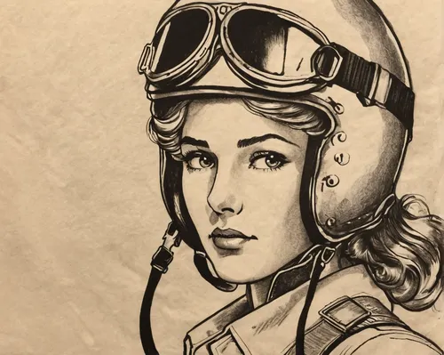 vintage drawing,fighter pilot,pilot,star line art,glider pilot,retro woman,retro girl,stewardess,retro women,vintage girl,retro pin up girl,woman fire fighter,girl drawing,vintage woman,paratrooper,aquanaut,princess leia,pencil drawing,lady medic,vintage female portrait,Illustration,Black and White,Black and White 34