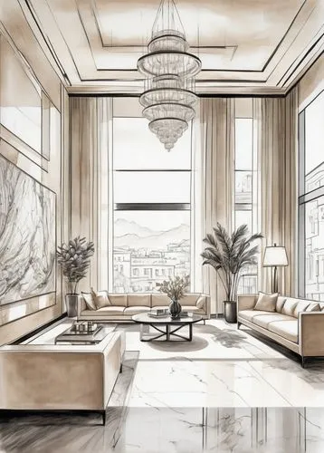 luxury home interior,penthouses,donghia,art deco,sunroom,living room,interior design,berkus,neoclassical,livingroom,interior decoration,apartment lounge,interiors,art deco background,claridges,ballrooms,highgrove,renderings,poshest,sketchup,Illustration,Black and White,Black and White 30