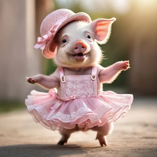 animals play dress-up,little girl ballet,little ballerina,kawaii pig,little girl in pink dress,ballerina girl,mini pig,teacup pigs,ballet tutu,piglet,musical rodent,aye-aye,ballet dancer,ballerina,little girl running,a girl in a dress,pig,little girl twirling,opossum,suckling pig,Photography,General,Natural