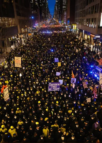 Protesters march up Seventh Avenue in New York City, following the grand jury decision in Ferguson. @NYTNational http://t.co/ZxlX0W0A7v,black lives matter,protest,protesters,protesting,baltimore,crowd