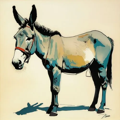 painted horse,draft horse,mule,donkey of the cotentin,electric donkey,equine,gemsbok,brown horse,half donkey,platero,shadowfax,lipizzan,wildearth,portrait animal horse,a horse,konik,donkey,chevaux,bridle,degrazia,Illustration,Paper based,Paper Based 12