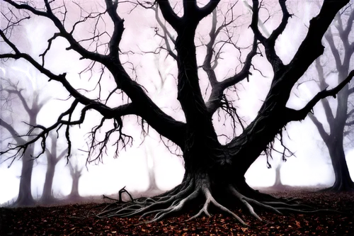 halloween bare trees,creepy tree,the roots of trees,beech trees,gnarled,dead wood,haunted forest,tree and roots,ghost forest,old tree silhouette,old gnarled oak,rooted,the branches of the tree,bare trees,tree grove,forest tree,the branches,branching,bare tree,tree thoughtless,Illustration,Realistic Fantasy,Realistic Fantasy 40