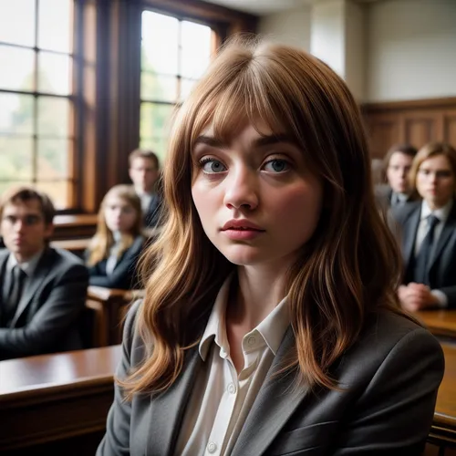 Imogen Poots 21 yo, inquisitive expression (Nikon PC 35mm f2.8),the girl's face,the stake,detention,private school,school uniform,jury,british actress,professor,portrait of a girl,mi6,hitchcock,lawyer