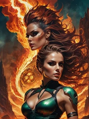 firewind,witchblade,sorceresses,firestorm,yavana,fantasy art,Illustration,Retro,Retro 01