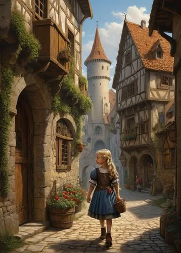 knight village,medieval street,sylvania,escher village,aurora village,medieval town,rodenburg,alpine village,highstein,zechstein,fairy tale,yezhel,nargothrond,the old town,townsfolk,old town,rifenburg,nelisse,altstadt,a fairy tale,Illustration,Realistic Fantasy,Realistic Fantasy 22