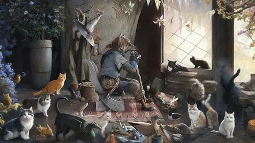 redwall,familiars,menagerie,cat pageant,fantasy picture,skyclan