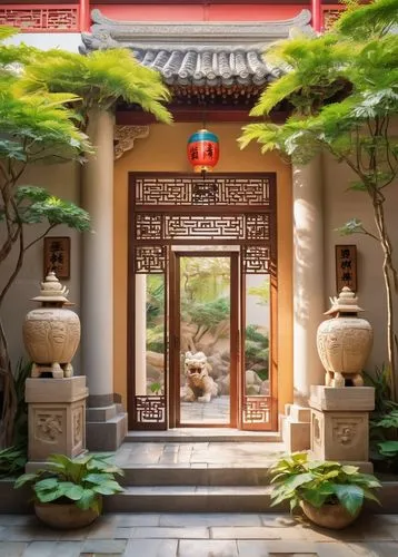 hall of supreme harmony,dojo,longshan,asian architecture,fengshui,courtyard,sanshui,feng shui,buddhist temple,inside courtyard,columbarium,garden door,mandarin house,pengshui,teahouse,wudang,hyang garden,qibao,palyul,dragon palace hotel,Illustration,Japanese style,Japanese Style 01