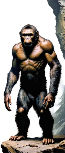 ape,kong,neanderthal,gorilla,cave man,caveman,king kong,barbarian,neanderthals,great apes,primate,the monkey,scandia gnome,war monkey,paleolithic,baboon,human evolution,dwarf,mammalian,stone age,Illustration,Realistic Fantasy,Realistic Fantasy 33