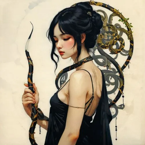 kommuna,lightwood,katniss,scythe,swordswoman,sigyn,Illustration,Paper based,Paper Based 19