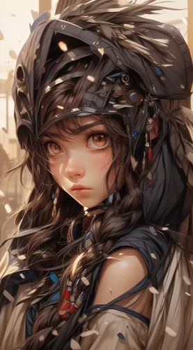 female warrior,artemisia,fantasy portrait,sultana,arabian,portrait background,hinata,magi,eskimo,layered hair,elza,gara,ren,masquerade,girl portrait,wind warrior,katana,crow queen,cg artwork,oriental girl