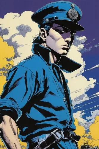 jojo cover art, pop art by hirohiko araki technic, stone ocean cover art, steel ball run cover art, stone jojolion cover art, goldenwind cover art, blue and gray tones, illustrated by hirohiko araki —