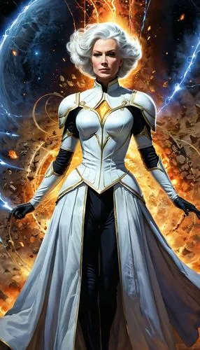 jaya,white rose snow queen,goddess of justice,star mother,archangel,sci fiction illustration,andromeda,emperor of space,cg artwork,sterntaler,symetra,paladin,solar,tilda,eris,sorceress,the snow queen,nebula guardian,aurora,prejmer,Illustration,American Style,American Style 07