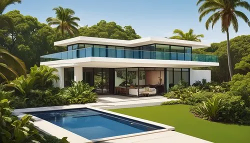 tropical house,holiday villa,pool house,florida home,modern house,luxury property,tropical greens,luxury home,dreamhouse,3d rendering,mansions,landscape designers sydney,fresnaye,beautiful home,dunes house,mid century house,beach house,palmilla,landscape design sydney,landscaped,Illustration,Retro,Retro 09