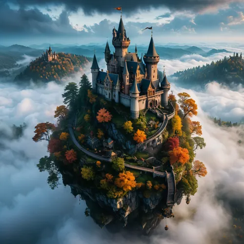 fairy tale castle,fairytale castle,fantasy landscape,fantasy picture,fantasy art,3d fantasy,fairy tale,fantasy world,fairy tale castle sigmaringen,a fairy tale,fairytale,autumn landscape,autumn mountains,hot-air-balloon-valley-sky,children's fairy tale,fall landscape,fairy chimney,fantasy city,autumn fog,hogwarts,Photography,General,Fantasy