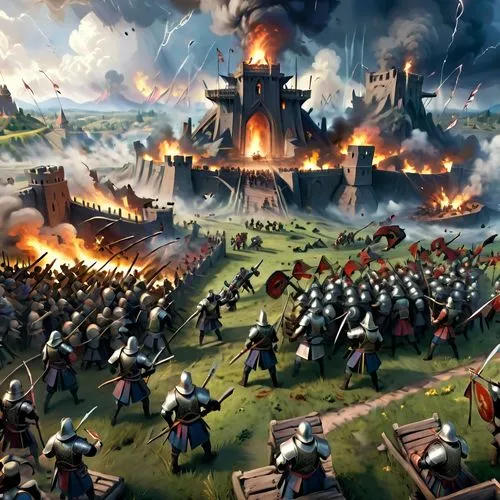 townsmen,historical battle,feuerzeig,balslev,beeldenstorm,puy du fou,Anime,Anime,Cartoon