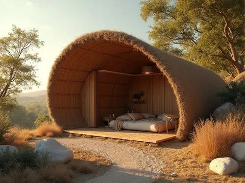 earthship,superadobe,straw hut,yurts,round hut,wood doghouse,glamping,teardrop camper,igloos,electrohome,dunes house,wigwam,indian tent,snowhotel,inverted cottage,render,accommodation,holiday home,wigwams,cooling house,Photography,General,Realistic