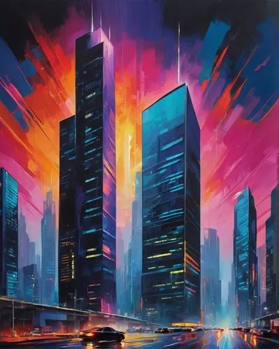 cityscape,cybercity,colorful city,skyscrapers,city in flames,guangzhou,richter,futurist,city skyline,metropolis,cityscapes,megacorporation,megacities,city scape,cityzen,sedensky,futuristic landscape,sky city,city at night,ctbuh,Conceptual Art,Oil color,Oil Color 24