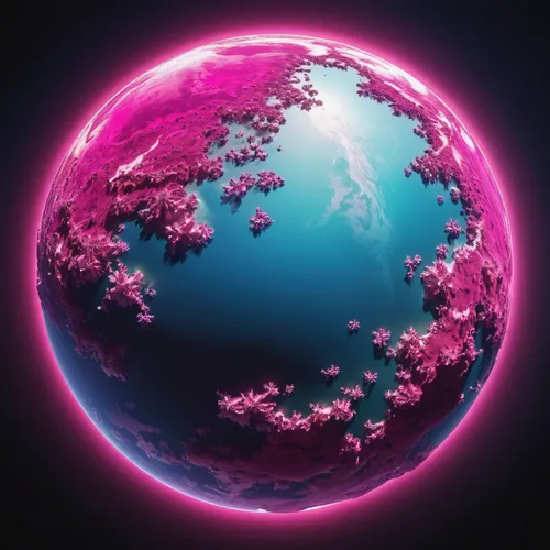 pink vector,magenta,planet eart,little planet,planet,earth in focus,terraforming,fractal environment,small planet,alien planet,globes,pink background,alien world,orb,pink-purple,cinema 4d,globe,gas planet,gradient mesh,purple and pink,Photography,General,Realistic