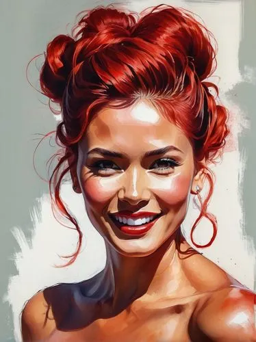 digital painting,red head,redhair,triss,world digital painting,bouffant,a girl's smile,sonrisa,red hair,redhead,lina,redheads,pin-up girl,girl portrait,spearritt,digital art,overpainting,pin up girl,ariel,madelyne,Conceptual Art,Oil color,Oil Color 08