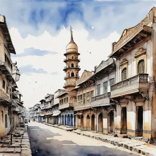 orchha,watercolor painting,korba,bazars,watercolor,qadian,mohalla,banglabazar,chagla,udaipur,watercolor sketch,amritsar,cossipore,pashupatinath,kanawa,bhatkal,old havana,neemrana,chettinad,kairouan,Photography,General,Realistic