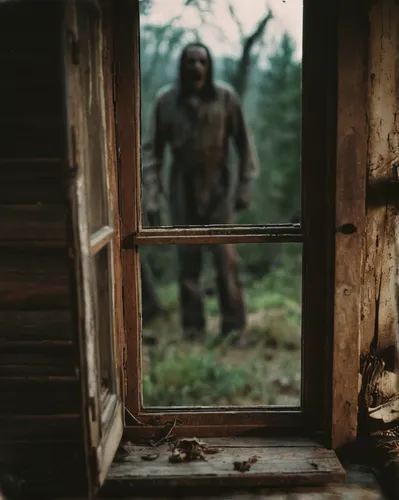 creepy doorway,woodsman,wood window,primitive man,the window,open door,wooden windows,creepy house,wooden door,in the door,wooden man,dead earth,open window,wolfman,the door,front window,primitive dolls,urbex,abandoned room,merle black,Photography,General,Cinematic