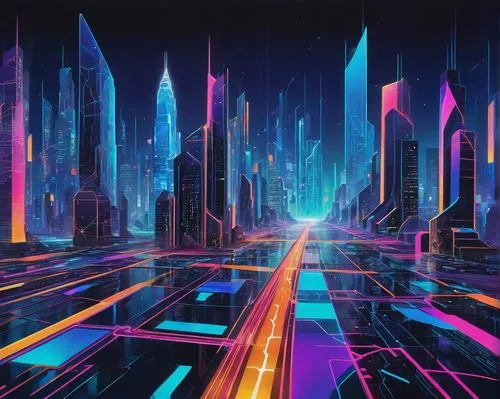 cybercity,futuristic landscape,cybertown,cityscape,colorful city,cyberworld,cyberscene,metropolis,cyberia,cyberpunk,cyberport,tron,cityzen,futuristic,hypermodern,cyberspace,fantasy city,digitalism,cybernet,superhighways,Illustration,Vector,Vector 07