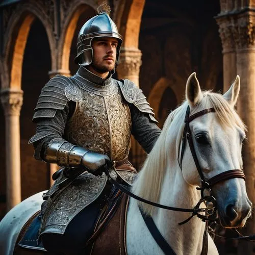 king arthur,knight armor,athos,equestrian helmet,joan of arc,knight,crusader,medieval,constantinople,puy du fou,andalusians,tudor,knight tent,sultan,a white horse,endurance riding,cuirass,castleguard,armored animal,man and horses,Photography,General,Fantasy