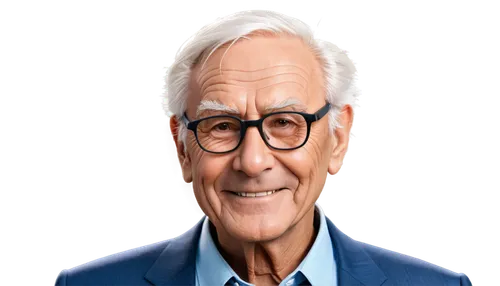 Old man, wrinkled face, white hair, bushy eyebrows, thick glasses, gentle smile, aged skin, prominent nose, deep eye sockets, soft facial close-up, warm lighting, cinematic composition, shallow depth 