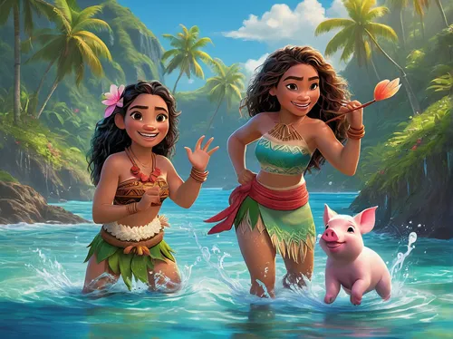 moana,lilo,hula,polynesian girl,island residents,polynesian,luau,polynesia,aloha,south pacific,mermaids,mermaid vectors,tahiti,believe in mermaids,kawaii people swimming,fiji,tropical animals,bora-bora,oahu,hawaii,Conceptual Art,Fantasy,Fantasy 16