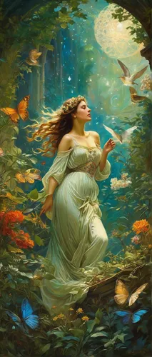 rusalka,water nymph,fantasy picture,girl on the river,the blonde in the river,girl with a dolphin,faerie,fantasia,faery,idyll,fantasy portrait,siren,fantasy art,girl in the garden,fantasy woman,secret garden of venus,the sea maid,woman at the well,fae,a fairy tale,Conceptual Art,Fantasy,Fantasy 05