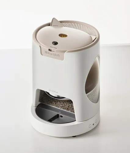 Automatic Cat Feeder,a small white litter box with holes in it,ice cream maker,dehumidifier,coffee grinder,humidifier,spice grater,breville,Photography,General,Realistic