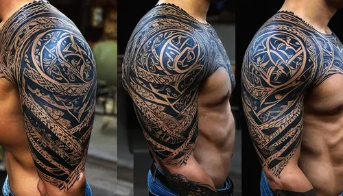 sleeve,maori,forearm,tribal,ribs back,biomechanical,tattoo,with tattoo,lotus tattoo,thai pattern,outline,triquetra,tribal bull,my back,cover-up,polynesian,on the arm,shoulder,tattoos,mandala design,Illustration,Black and White,Black and White 27