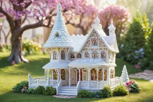 miniature house,fairy house,dolls houses,dollhouses,doll house,victorian house,little house,fairy tale castle,doll's house,model house,fairy village,dreamhouse,house in the forest,the gingerbread house,children's playhouse,small house,fairytale castle,gingerbread house,crispy house,3d render,Illustration,Paper based,Paper Based 16